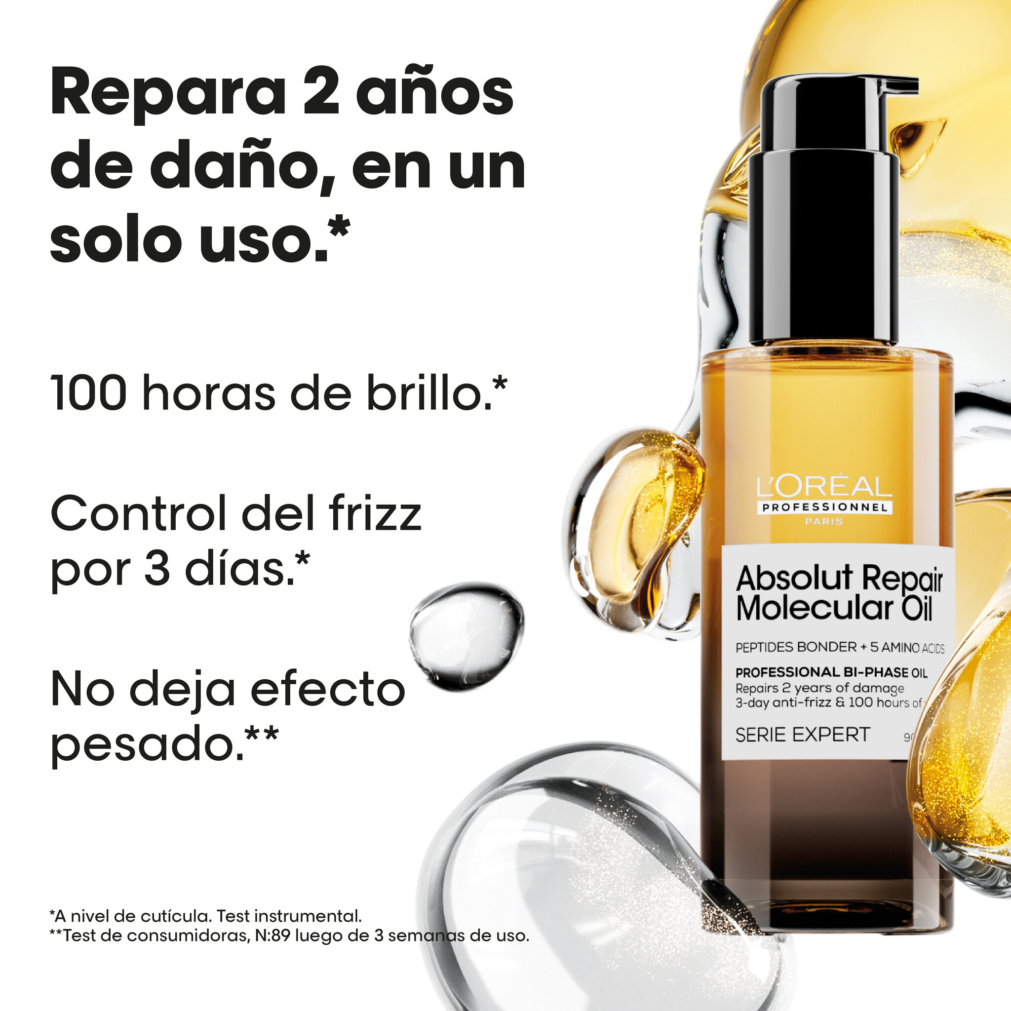 L'Oréal Professionnel Absolut Repair Molecular LP SE ARM Dual Oil 90ml V034 - Packshot Oficial